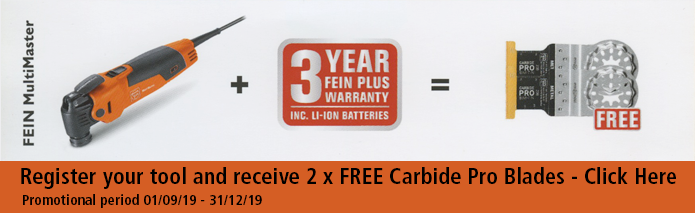 Register your tool and receive 2 x FREE Carbide Pro Blades